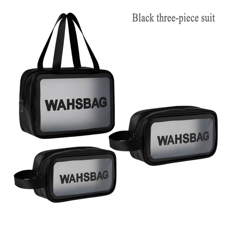 Travel Storage Toiletry Organize Women Waterproof PVC Cosmetic Portable Bag Transparent Zipper Make Up Case Female Wash Kit