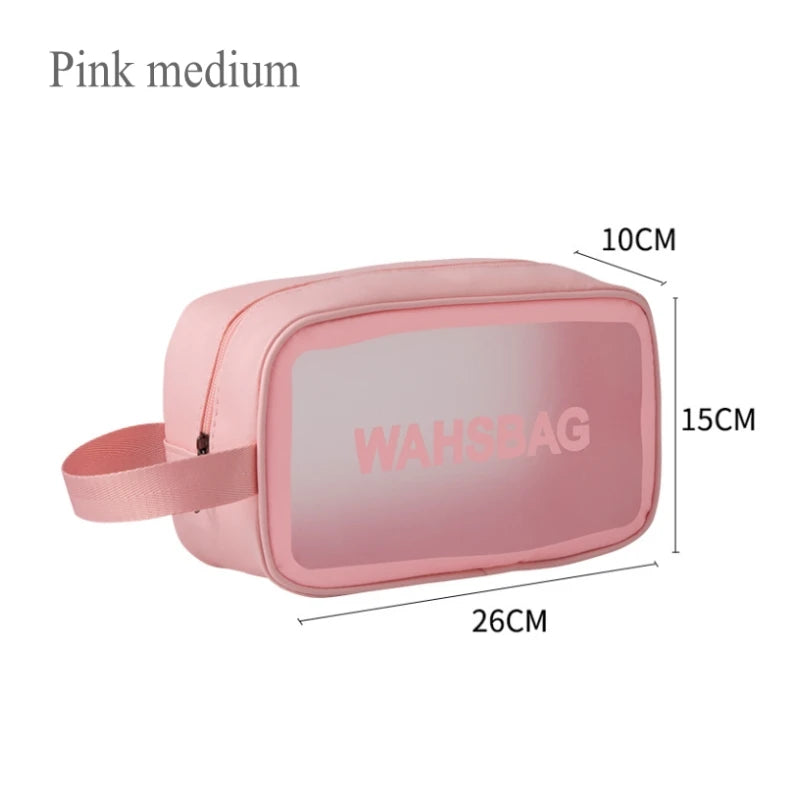 Travel Storage Toiletry Organize Women Waterproof PVC Cosmetic Portable Bag Transparent Zipper Make Up Case Female Wash Kit