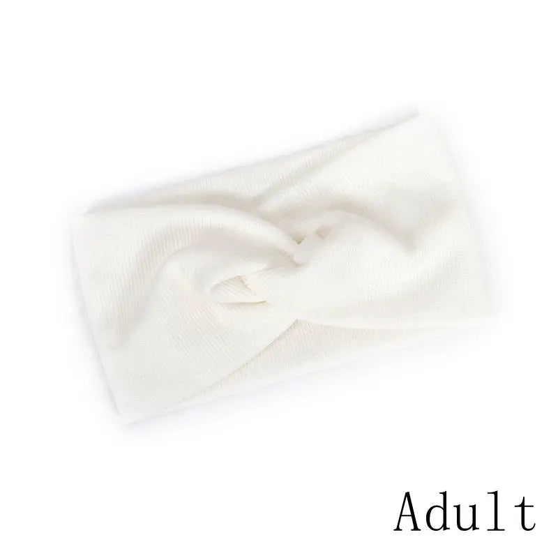 Baby Headband Mommy Twist Hairband For Women Girls Turban Mother Daughter Hair Accessories Cotton Newborn Head Wrap 2pcs/Set