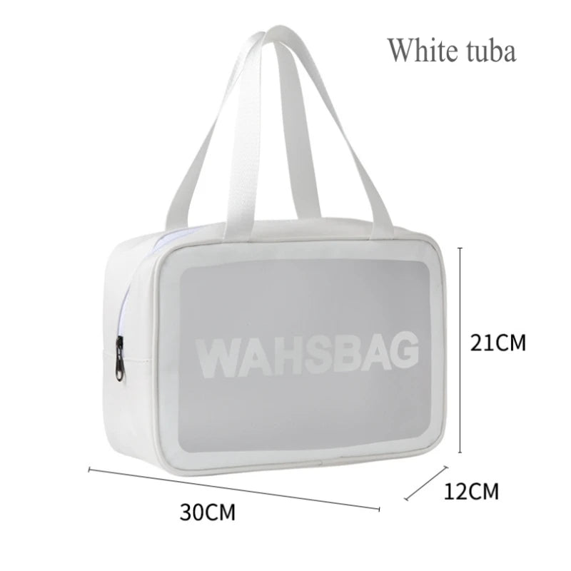 Travel Storage Toiletry Organize Women Waterproof PVC Cosmetic Portable Bag Transparent Zipper Make Up Case Female Wash Kit