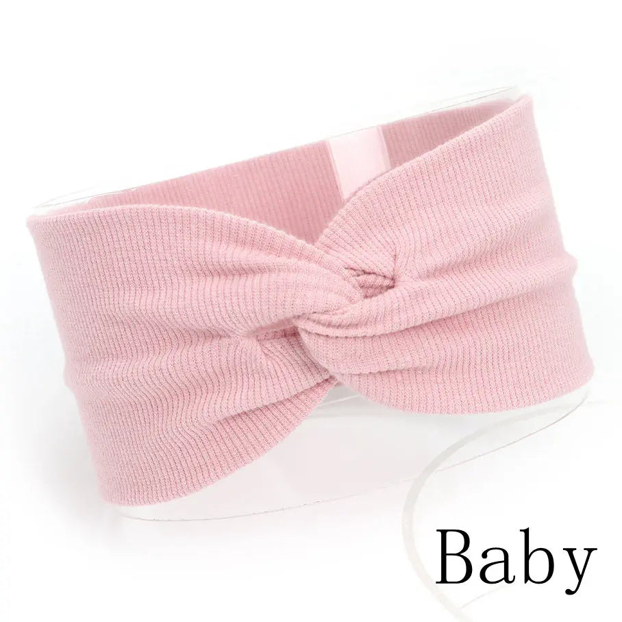 Baby Headband Mommy Twist Hairband For Women Girls Turban Mother Daughter Hair Accessories Cotton Newborn Head Wrap 2pcs/Set