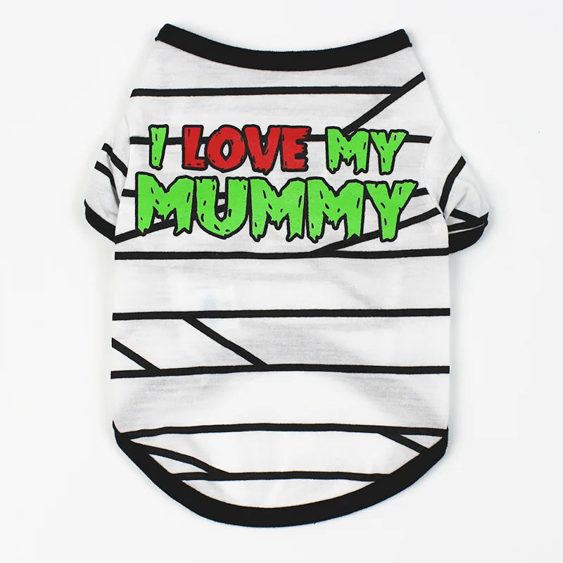 New Halloween Pet Clothes For Small Dogs Funny Dog Vest Cat Clothing Pet Hoodies Party Grimace Pumpkin Costume Puppy Up Outfit