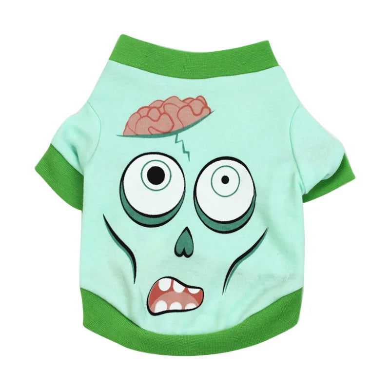 New Halloween Pet Clothes For Small Dogs Funny Dog Vest Cat Clothing Pet Hoodies Party Grimace Pumpkin Costume Puppy Up Outfit