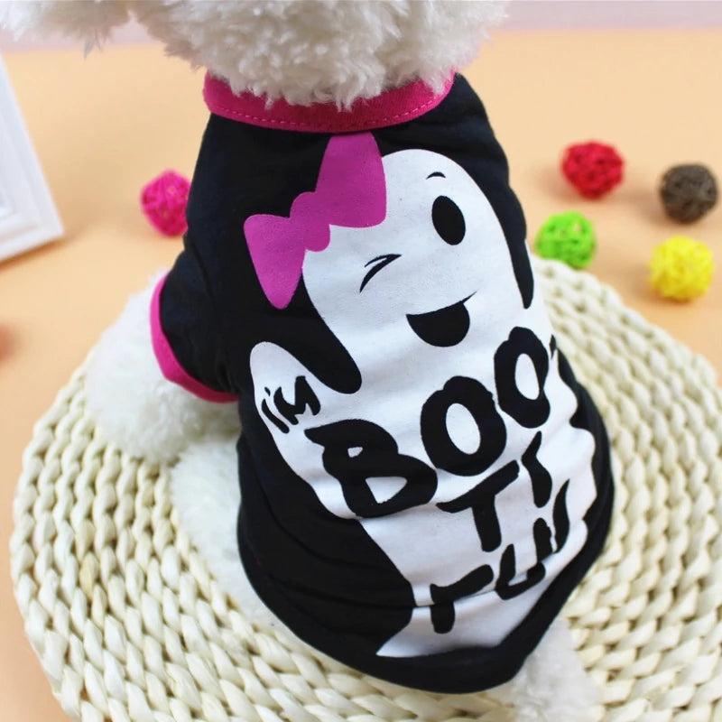 New Halloween Pet Clothes For Small Dogs Funny Dog Vest Cat Clothing Pet Hoodies Party Grimace Pumpkin Costume Puppy Up Outfit