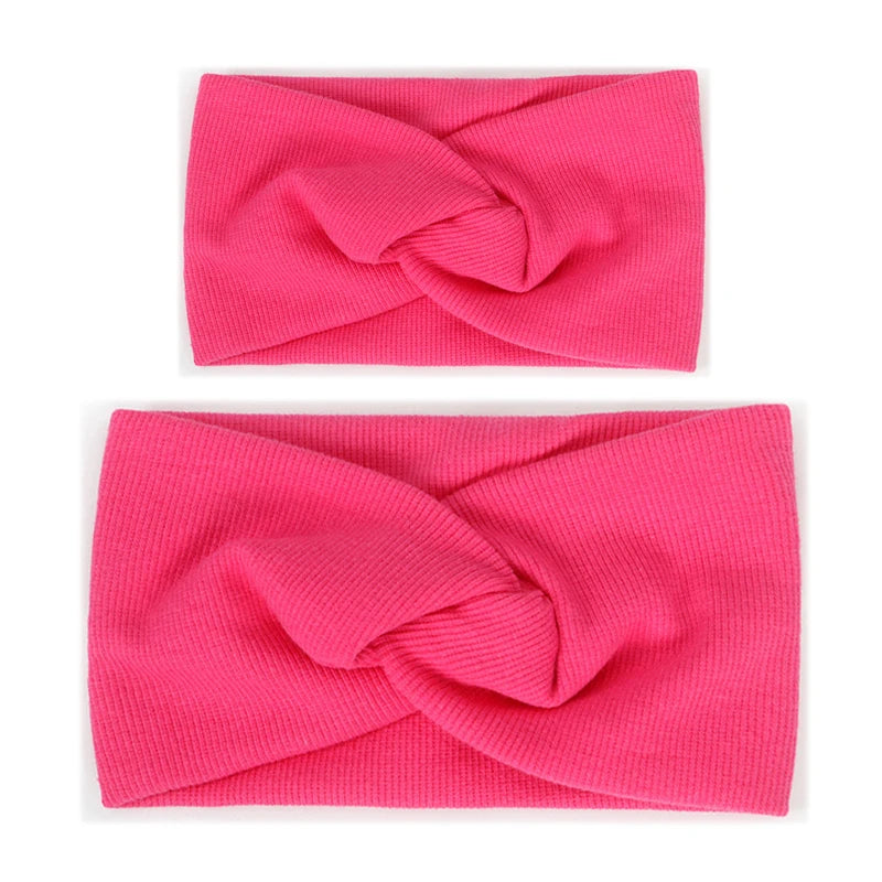 Baby Headband Mommy Twist Hairband For Women Girls Turban Mother Daughter Hair Accessories Cotton Newborn Head Wrap 2pcs/Set