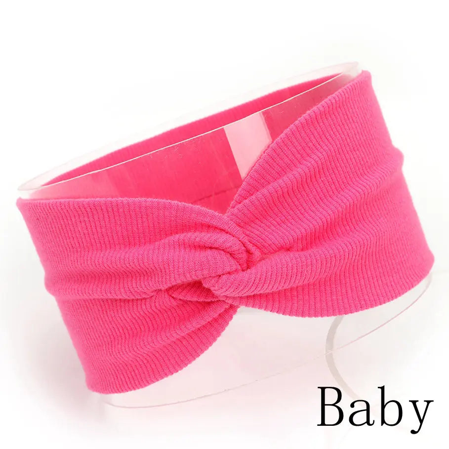 Baby Headband Mommy Twist Hairband For Women Girls Turban Mother Daughter Hair Accessories Cotton Newborn Head Wrap 2pcs/Set