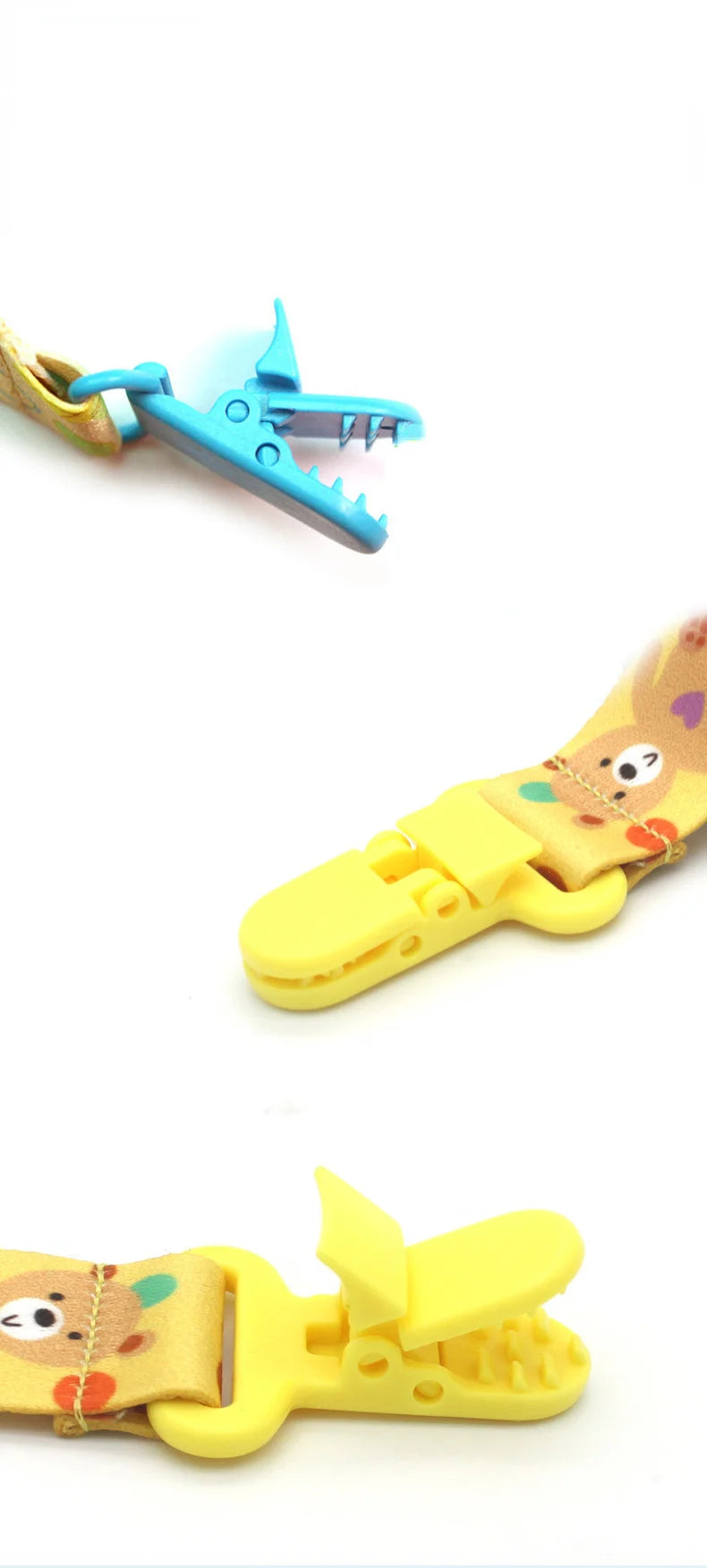 Cartoon Baby Pacifier Clip Chain Ribbon Dummy Soother Holder Chain Anti-drop Buckle Strap for Pacifier Baby Feeding