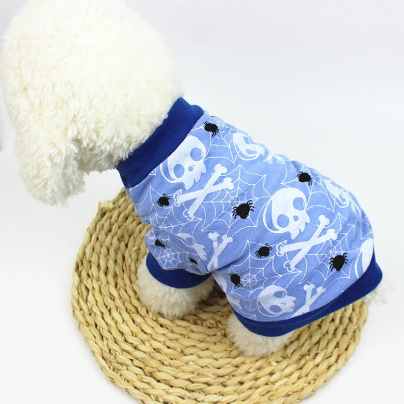 New Halloween Pet Clothes For Small Dogs Funny Dog Vest Cat Clothing Pet Hoodies Party Grimace Pumpkin Costume Puppy Up Outfit
