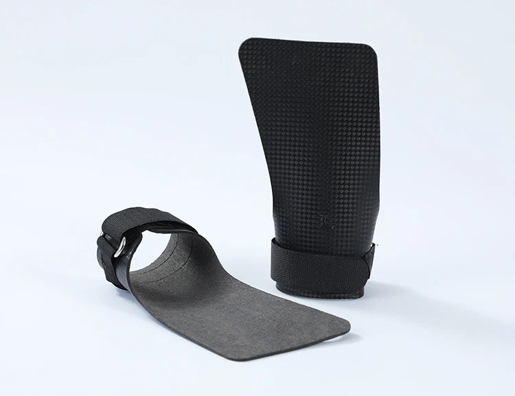 A Pair of Carbon No Finger Hole Hand Grips for Crossfit Pull Ups Cross Training Kettlebell Gymnastics Workout Palm Protector