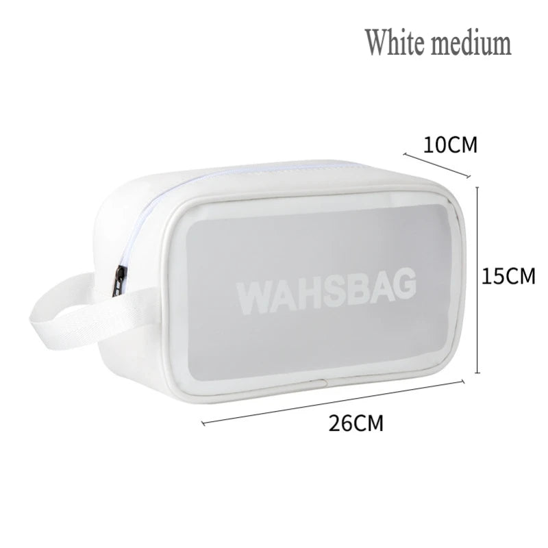 Travel Storage Toiletry Organize Women Waterproof PVC Cosmetic Portable Bag Transparent Zipper Make Up Case Female Wash Kit