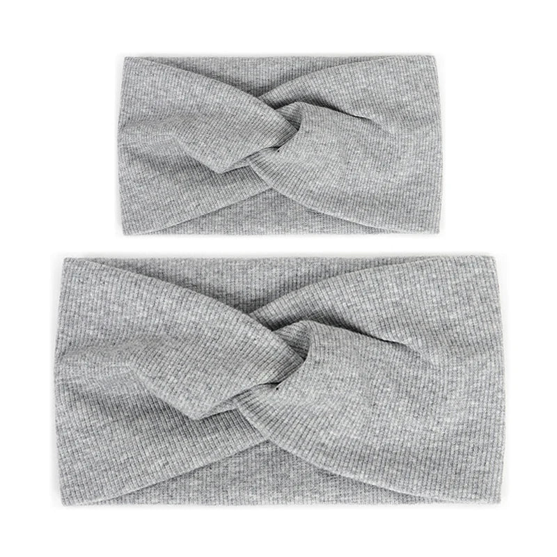 Baby Headband Mommy Twist Hairband For Women Girls Turban Mother Daughter Hair Accessories Cotton Newborn Head Wrap 2pcs/Set