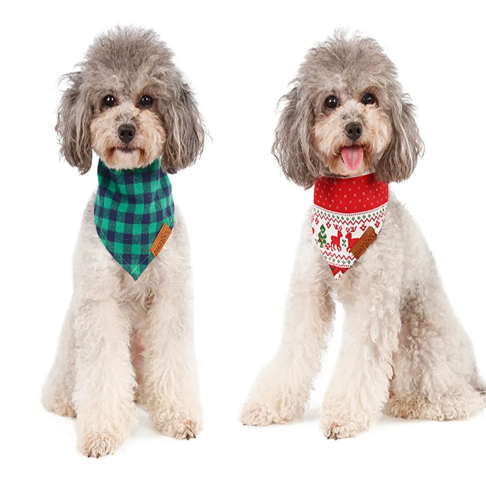 Dog Scarf Pet Dog Bandana Bib Pet Bandana Pet Accessories Triangular Bandage Adjustable Tie On for Cat Puppies Medium Large Dogs