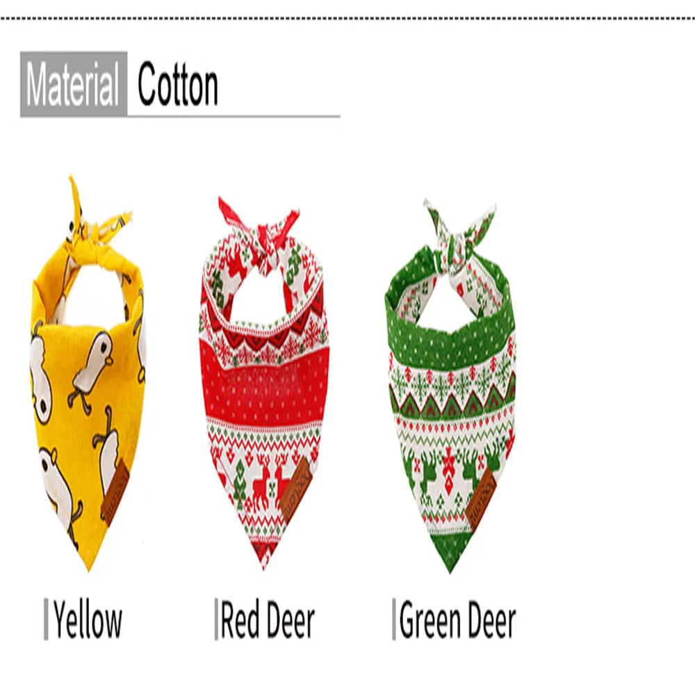 Dog Scarf Pet Dog Bandana Bib Pet Bandana Pet Accessories Triangular Bandage Adjustable Tie On for Cat Puppies Medium Large Dogs