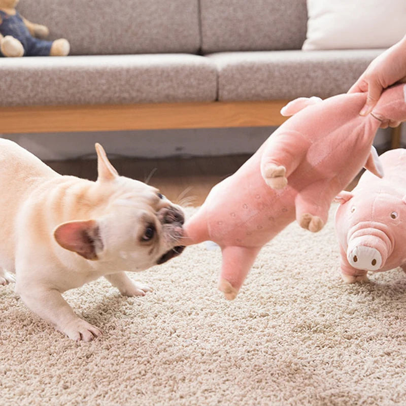 Cute Plush Pig French Bulldog Chew Toys for Dogs Bite-resistant Pet Dog Toy Venting Doll Sleeping with Animals Mascotas Supplies