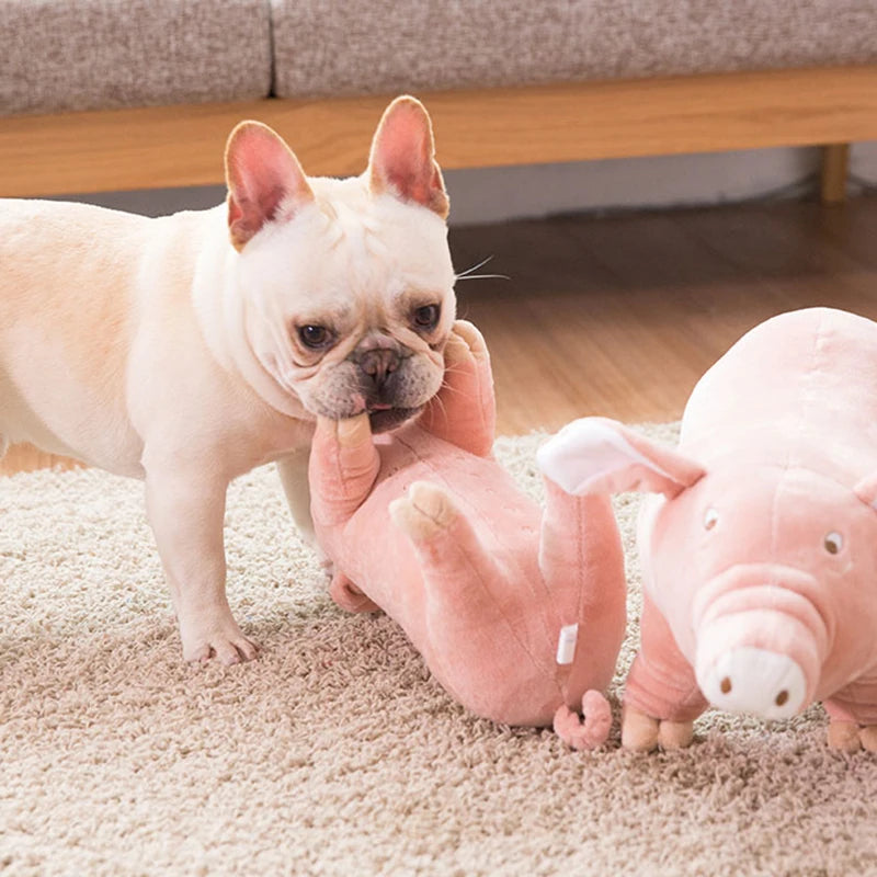 Cute Plush Pig French Bulldog Chew Toys for Dogs Bite-resistant Pet Dog Toy Venting Doll Sleeping with Animals Mascotas Supplies