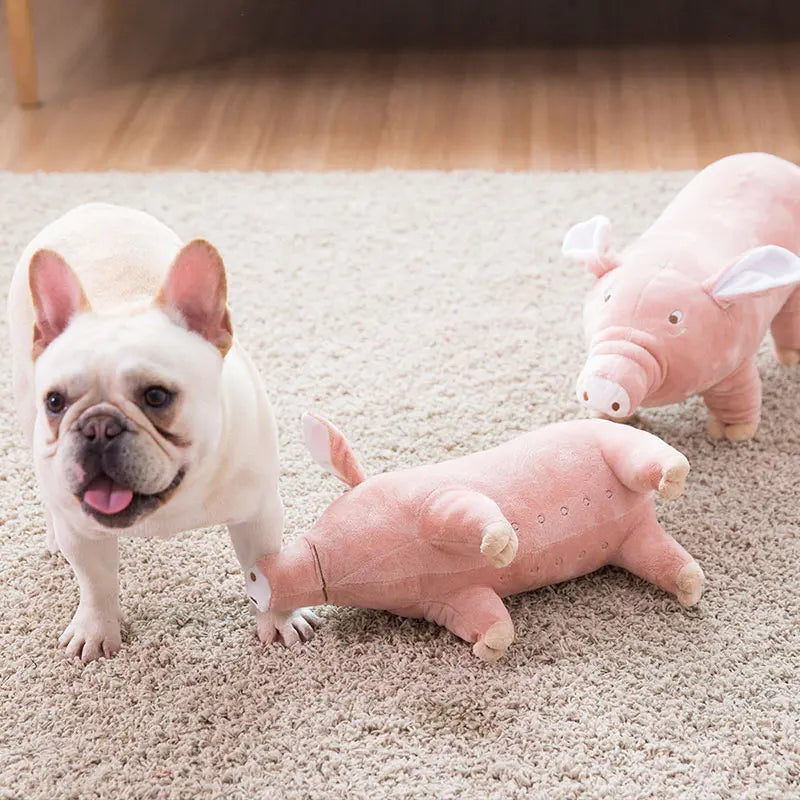Cute Plush Pig French Bulldog Chew Toys for Dogs Bite-resistant Pet Dog Toy Venting Doll Sleeping with Animals Mascotas Supplies