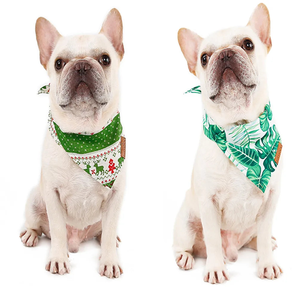 Dog Scarf Pet Dog Bandana Bib Pet Bandana Pet Accessories Triangular Bandage Adjustable Tie On for Cat Puppies Medium Large Dogs