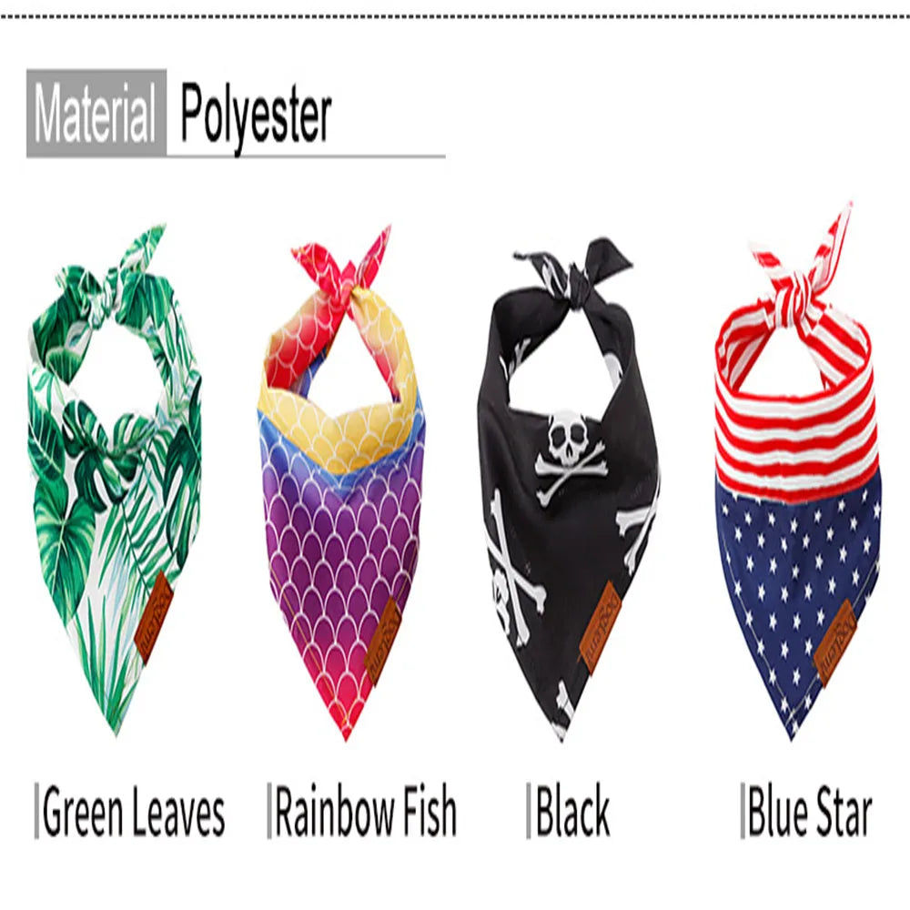 Dog Scarf Pet Dog Bandana Bib Pet Bandana Pet Accessories Triangular Bandage Adjustable Tie On for Cat Puppies Medium Large Dogs
