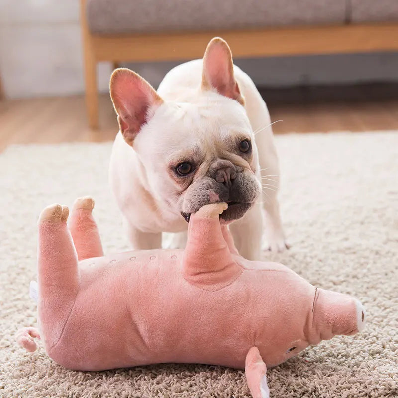 Cute Plush Pig French Bulldog Chew Toys for Dogs Bite-resistant Pet Dog Toy Venting Doll Sleeping with Animals Mascotas Supplies