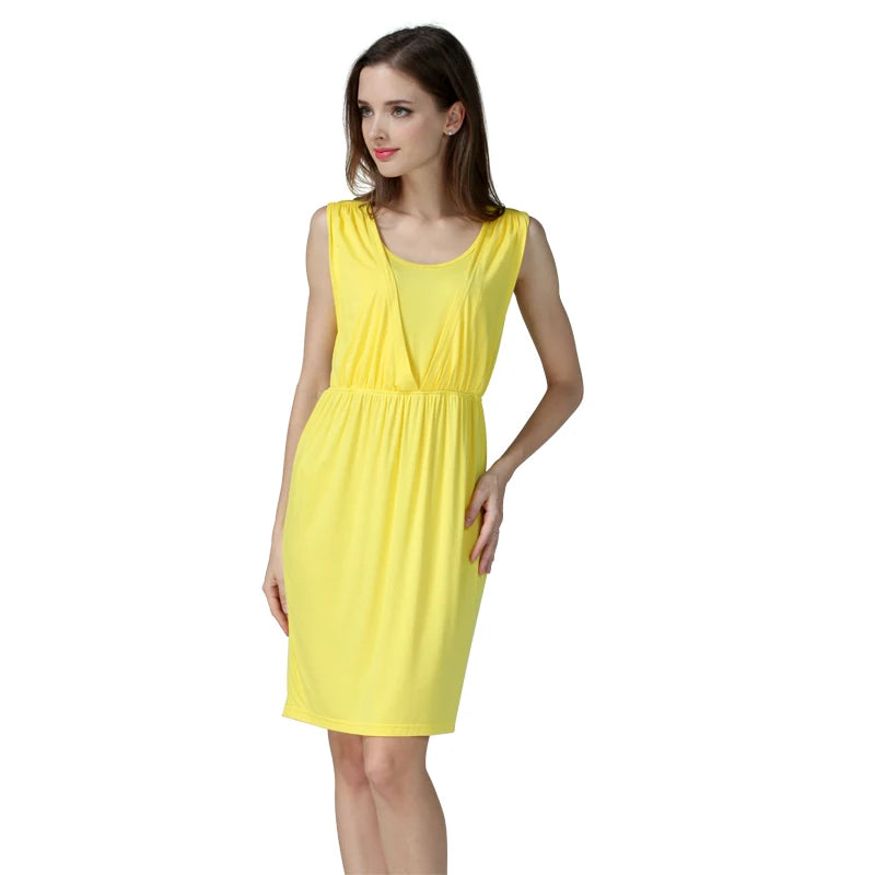 Summer Maternity Clothes Breastfeeding Dress Sleeveless Maternity Dresses For Pregnant Women Lactation Vest Nursing Skirt