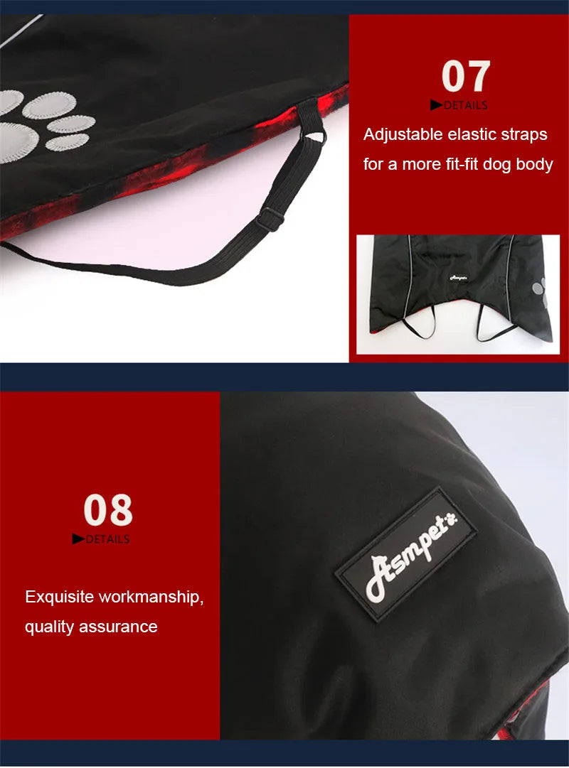 Pet Dog Clothes For Large Big Dogs Winter Warm Big Dog Jackets Padded Fleece Pet Coat Waterproof Design Dog Clothing Ropa Perro