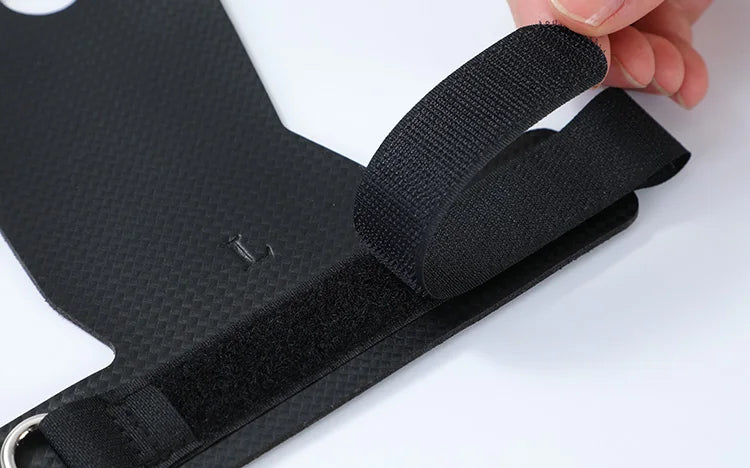 A Pair of Carbon No Finger Hole Hand Grips for Crossfit Pull Ups Cross Training Kettlebell Gymnastics Workout Palm Protector