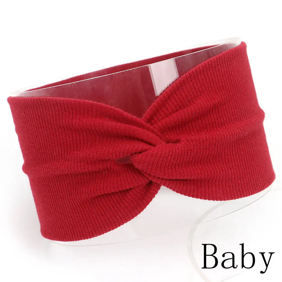 Baby Headband Mommy Twist Hairband For Women Girls Turban Mother Daughter Hair Accessories Cotton Newborn Head Wrap 2pcs/Set