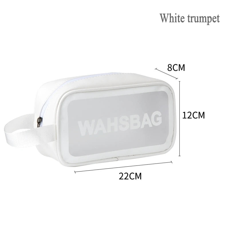 Travel Storage Toiletry Organize Women Waterproof PVC Cosmetic Portable Bag Transparent Zipper Make Up Case Female Wash Kit