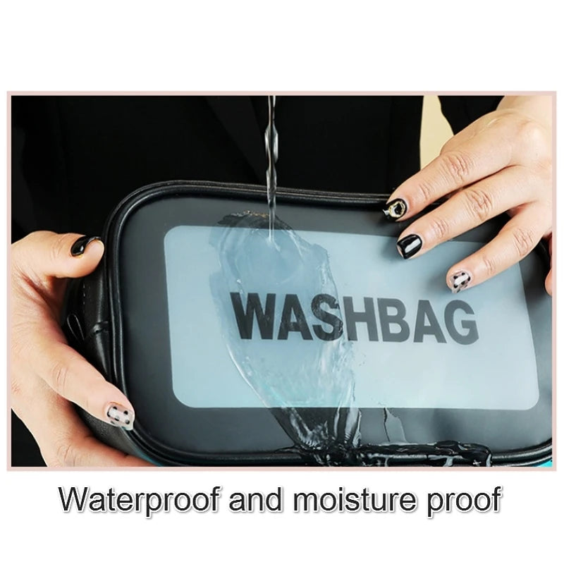 Travel Storage Toiletry Organize Women Waterproof PVC Cosmetic Portable Bag Transparent Zipper Make Up Case Female Wash Kit
