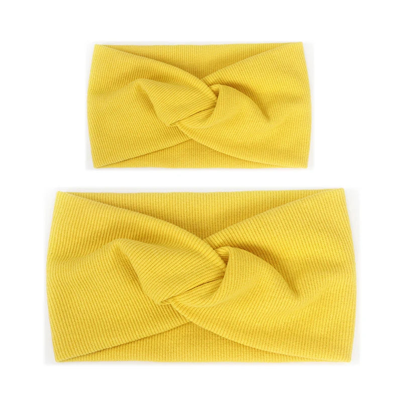Baby Headband Mommy Twist Hairband For Women Girls Turban Mother Daughter Hair Accessories Cotton Newborn Head Wrap 2pcs/Set