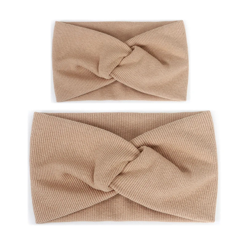 Baby Headband Mommy Twist Hairband For Women Girls Turban Mother Daughter Hair Accessories Cotton Newborn Head Wrap 2pcs/Set