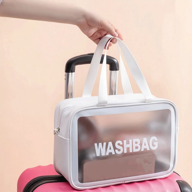 Travel Storage Toiletry Organize Women Waterproof PVC Cosmetic Portable Bag Transparent Zipper Make Up Case Female Wash Kit