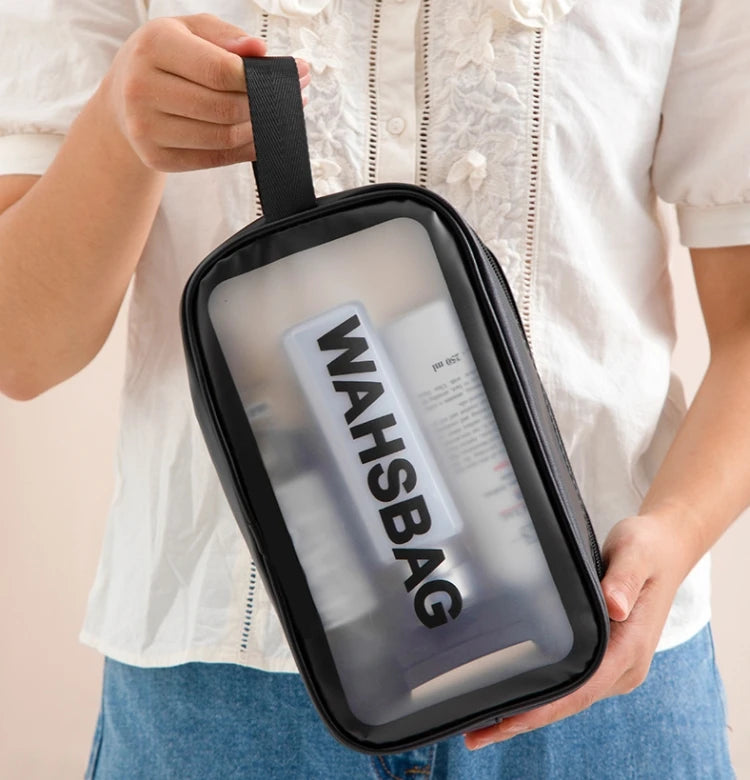 Travel Storage Toiletry Organize Women Waterproof PVC Cosmetic Portable Bag Transparent Zipper Make Up Case Female Wash Kit