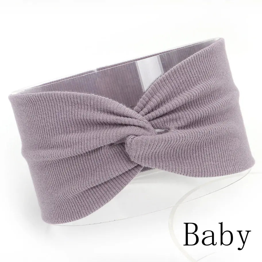 Baby Headband Mommy Twist Hairband For Women Girls Turban Mother Daughter Hair Accessories Cotton Newborn Head Wrap 2pcs/Set