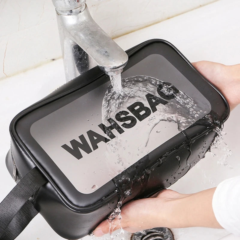 Travel Storage Toiletry Organize Women Waterproof PVC Cosmetic Portable Bag Transparent Zipper Make Up Case Female Wash Kit
