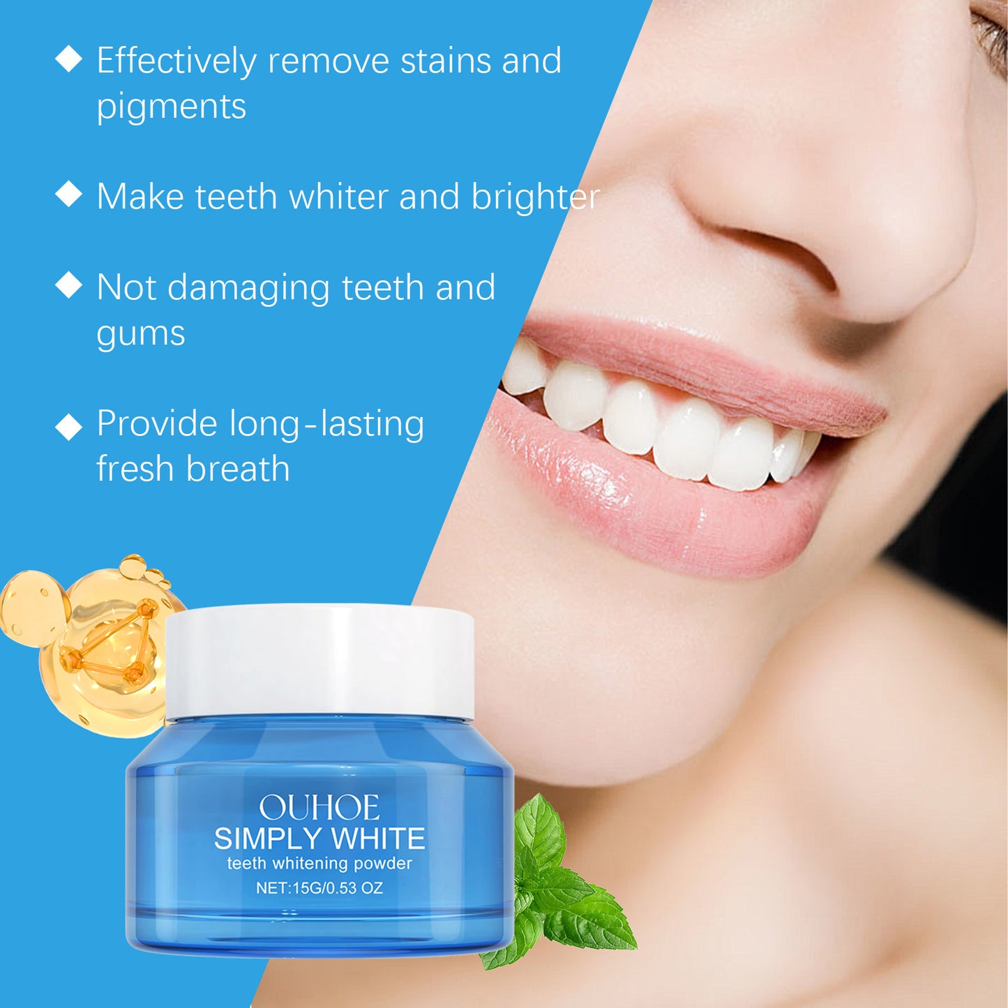 Teeth Whitening Powder Remove Yellow Plaque Stains Enamel Repair Dental Cleaning Toothpaste Fresh Breath Oral Hygiene Tooth Care