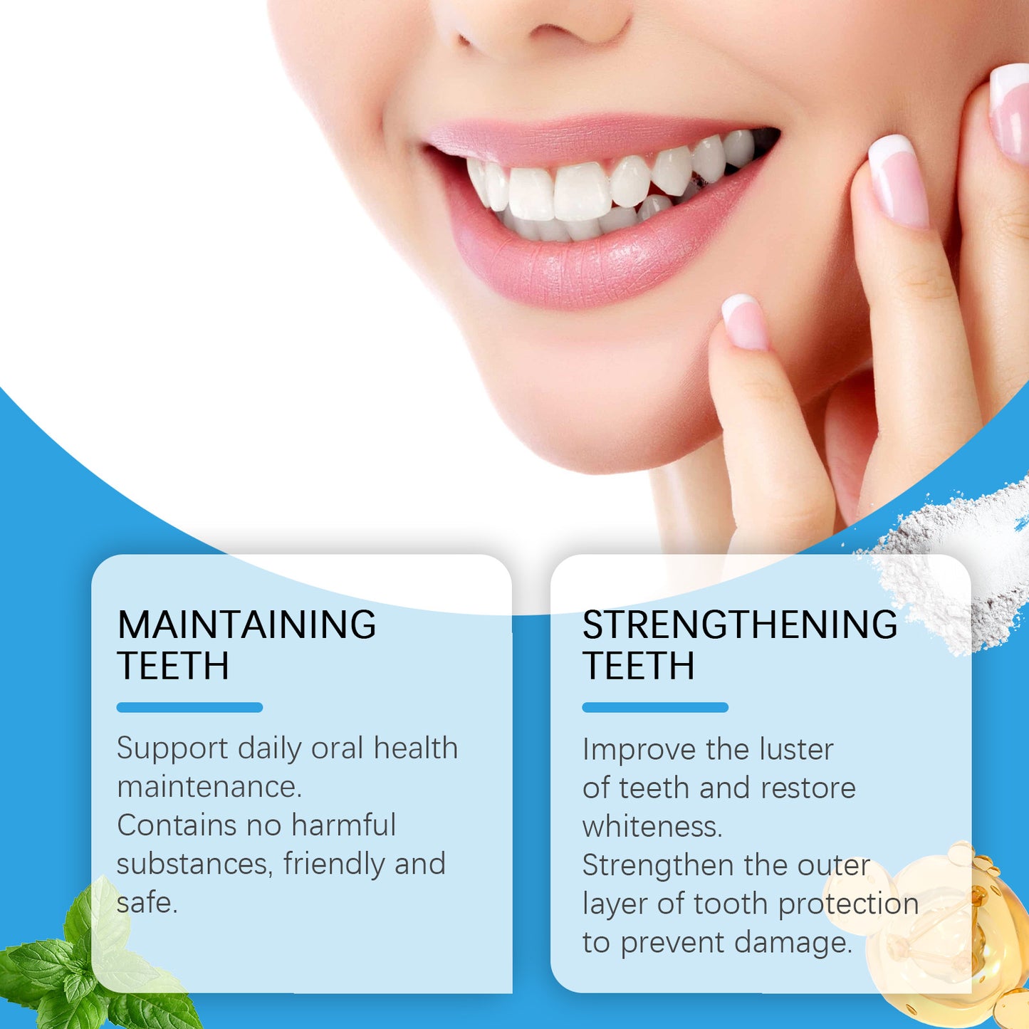 Teeth Whitening Powder Remove Yellow Plaque Stains Enamel Repair Dental Cleaning Toothpaste Fresh Breath Oral Hygiene Tooth Care