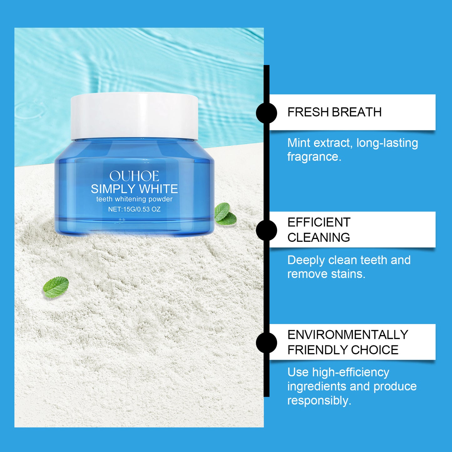 Teeth Whitening Powder Remove Yellow Plaque Stains Enamel Repair Dental Cleaning Toothpaste Fresh Breath Oral Hygiene Tooth Care