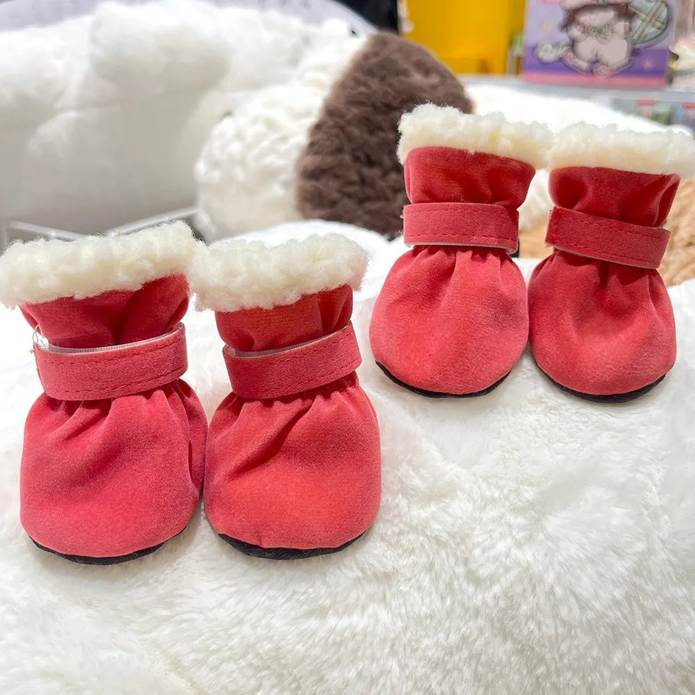 4pcs/set Durable Waterproof Winter Pet Dog Shoes Anti-slip Thick Pet Footwear Puppy Dogs Socks Booties