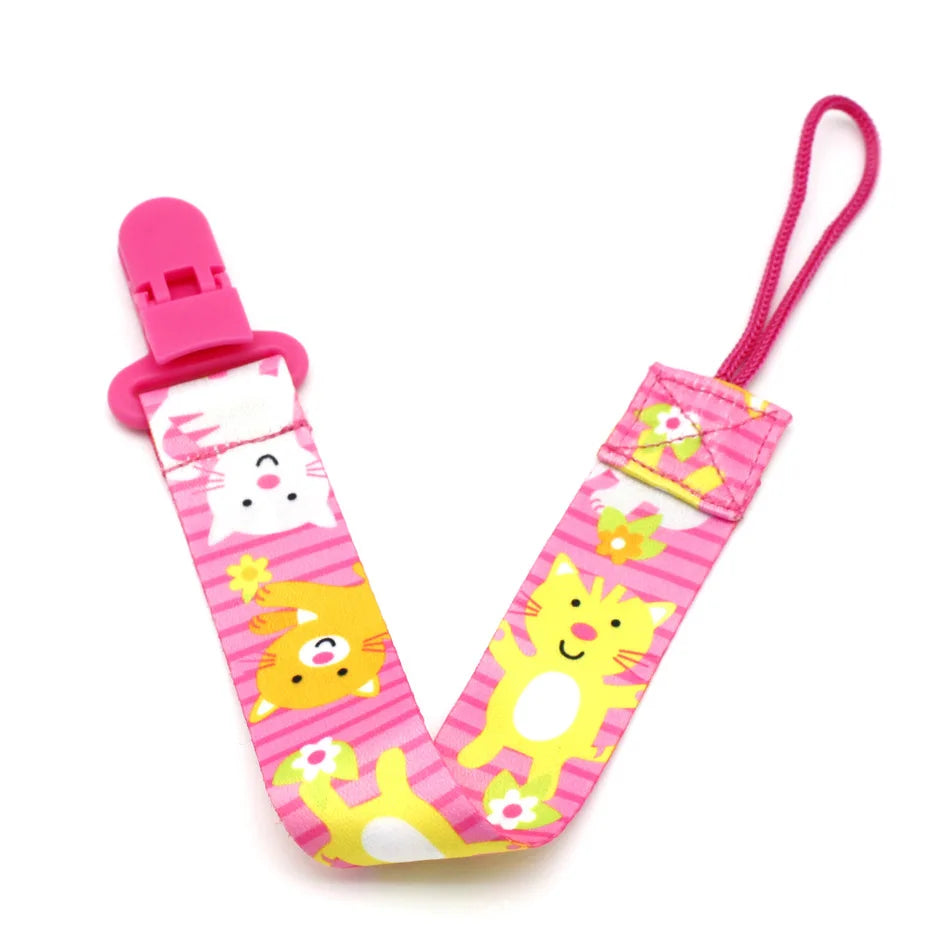 Cartoon Baby Pacifier Clip Chain Ribbon Dummy Soother Holder Chain Anti-drop Buckle Strap for Pacifier Baby Feeding