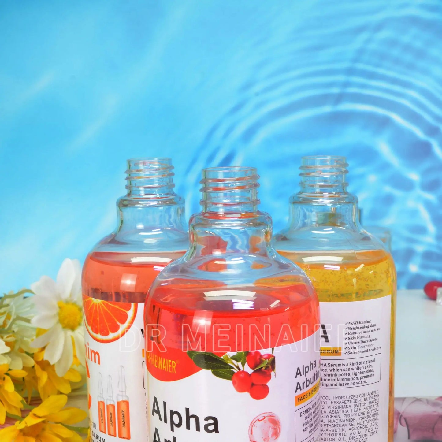 500ML Vitamin C AHA HYALURONIC& NICOTINAMIDE Face Serum Moisturizing Lightening Body Cream Honey&Almonds