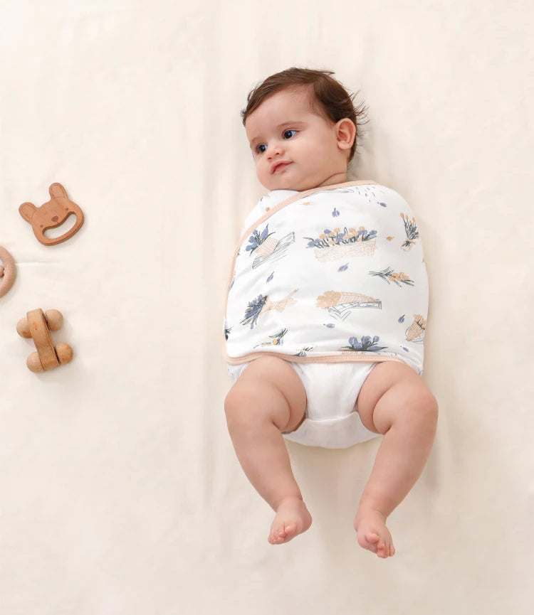 Baby Swaddle Blanket 0-6 Months Strap Protect Belly Baby Sleeping Blanket Wrap for New Born Thin-style for Summer