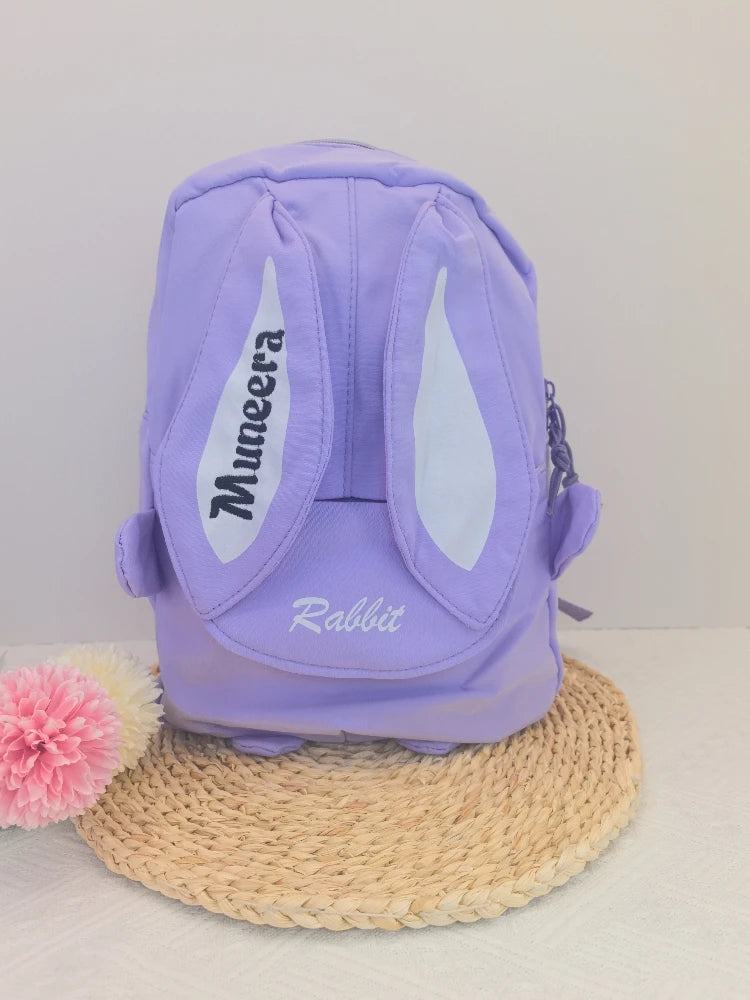 Personalized Custom name Embroidered Newborn letter Nursery Baby Rabbit Backpack School Children bag Gifts Bunny