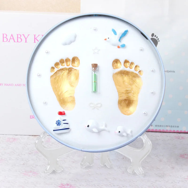 Baby Boy Girl Footprint Baby Care Air Drying Soft Clay DIY Babies Hand Foot Imprint Kit Casting Toys Print Pad Newborn Souvenir