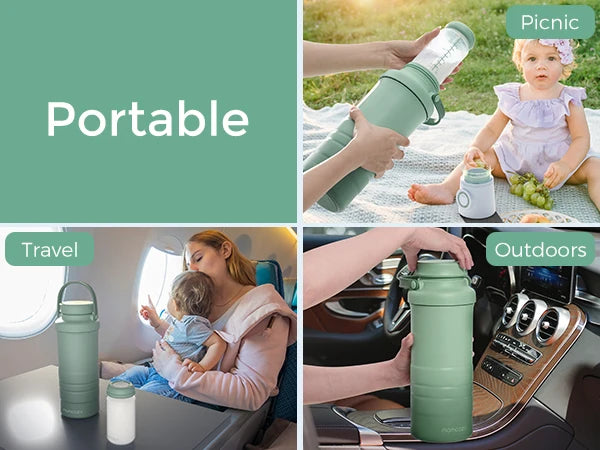Momcozy 22oz Portable Breast Milk Cooler for Outdoor, 360°Total Cooling for 24Hours, Larger Capacity with 2pcs Baby Bottles