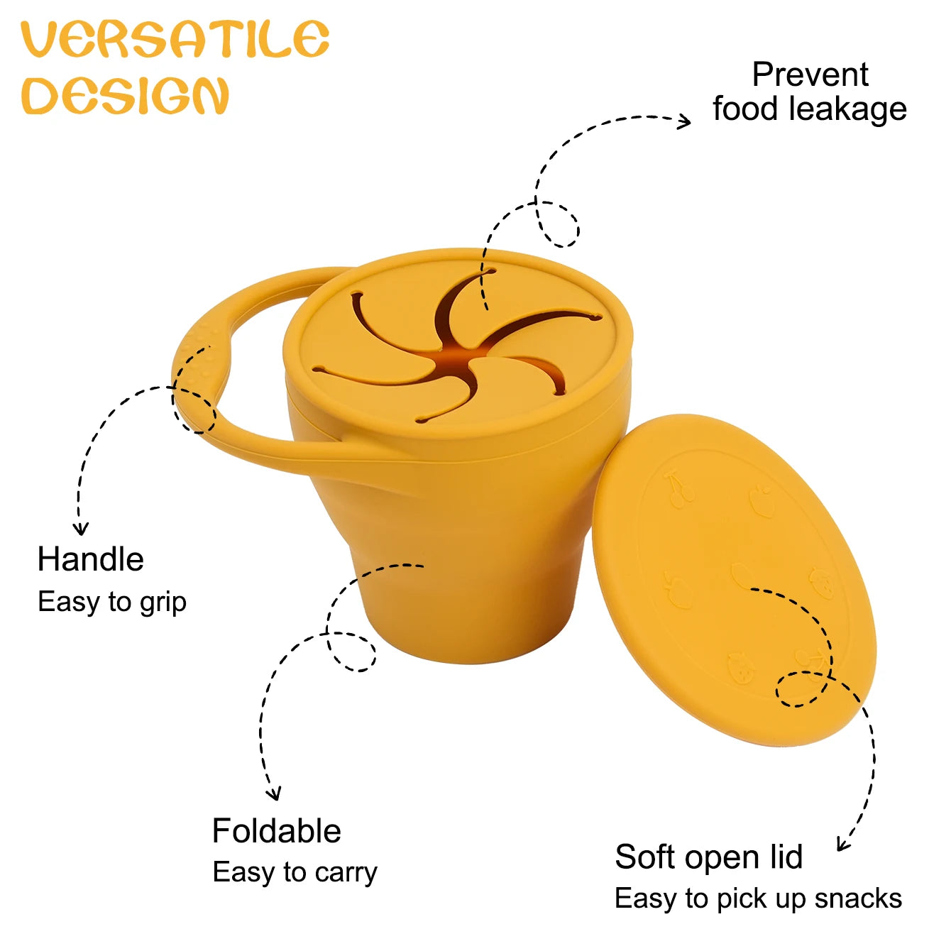 1PCS Baby Silicone Tableware Collapsible Snack Cup Baby Shower Gift Portable Baby Snack Box Feeding Trianing Baby Food Storage