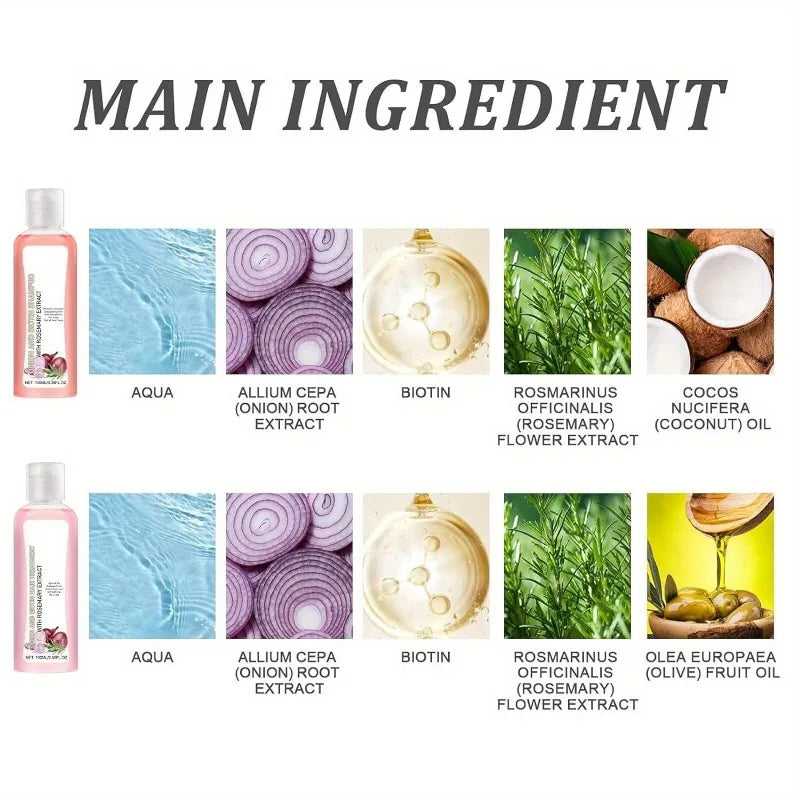 Onion Biotin and Rosemary Shampoo and Conditioner Set Deeply Moisturize and Smooth Nourishes Hair Roots Improves Hair Quality