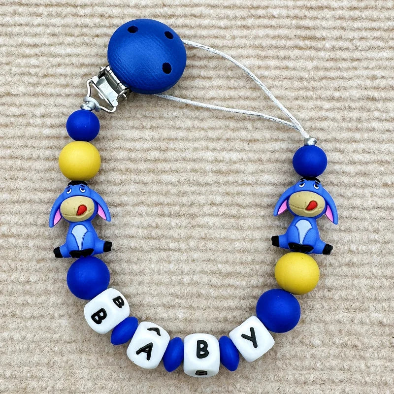 Personalize Silicone Letters Name Baby Popular Silicone Bead Pendant Pacifier Clips Chains Holder Teether Baby Kawaii Toy Gifts