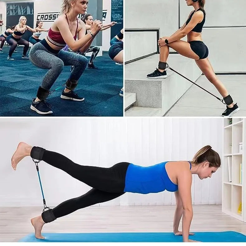 TPE Resistance Bands Ankle Straps Fitness Booty Band Squat Glute Workout Yoga Gym Equipment Guard Leg Strength Safety Extensions
