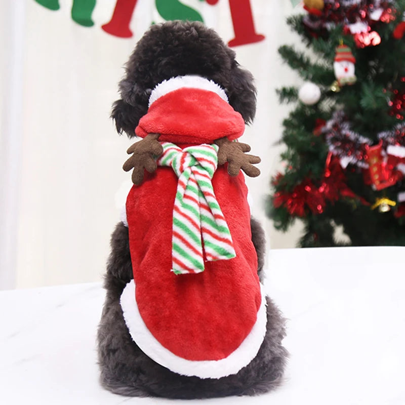Christmas Dog Clothes for Small Medium Dogs Pet Costume Chihuahua Pets Hoodies Warm New Year Dog Clothing Yorkshire